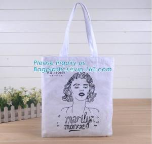 China Handle shoulder dual use recyclable shopping cotton bag,Manufacturer custom-made 12oz white handled cotton canvas tote b factory