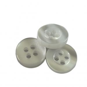 China White Color Plastic Shirt Buttons With Rim Pearl Effect In 18L Use On Shirt factory