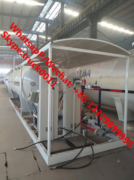 China cheapest price 25m3 mobile skid lpg gas refilling plant with double scales for sale, skid-mounted lpg gas station factory