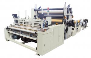 China 15KW Tissue Folding Machine , Big Toilet Roll Glue Lamination System Kitchen Towel Rewinding Machine factory