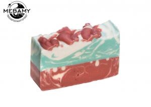 China Pure Natural Organic Handmade Soap , Red Rose Gessential Oil Bar Soap Moisturizing factory