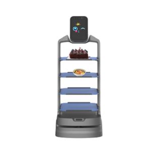 Delivery Robot AI Catering Delivery Food Waiter in Shop Voice Interaction And