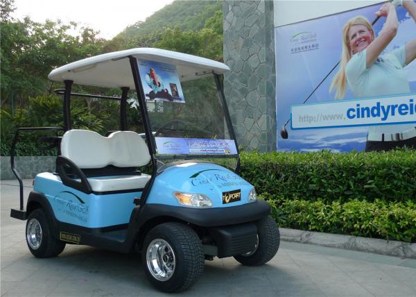 China Blue Color Flexible 2 Seater Golf Cart Car With Curtis 275A Controller factory