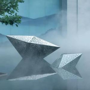 China Polygon Metal Abstract Contemporary Sculpture Outdoor Decorative For Garden factory