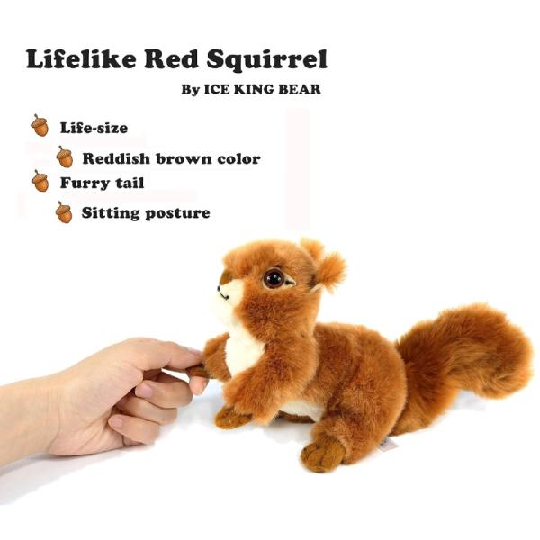 Lifelike Realistic Fur Squirrel Stuffed Animal Cute Squirrel Model Plush Toy 340g 20CM