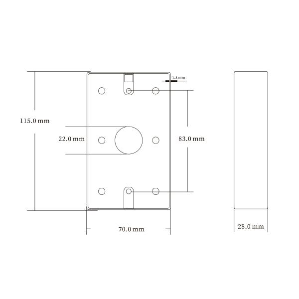 ANSI size frosted matt type back box for Access Control push button
