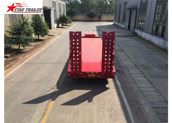 Easy Operate Extendable Drop Deck Trailer, Extendable Lowboy Trailer With Fixed Landing Leg