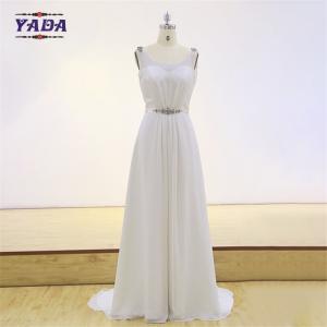 China New fashion jewel beaded sleeveless long chiffon bridal sexy transparent dresses dress wedding factory