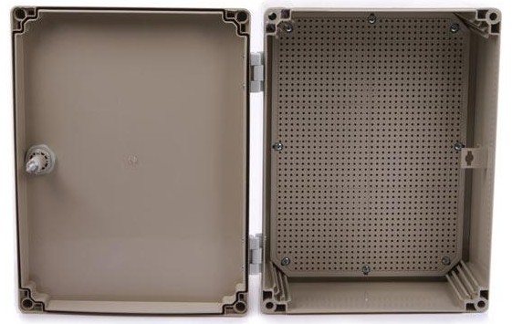 Grey Sealed Plastic Hinged Box , External Junction Box Long Life Span