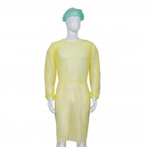 China Medical Use Waterproof Isolation Gown With Elastic Wrist disposable doctor use anti-bacterial gown on sale