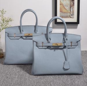 China high quality 35cm women light blue Togo leather handbags fashion brand handbags designer handbag H-Y37 on sale