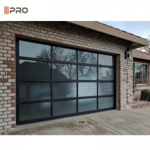 China Smart Sectional Aluminum Garage Door 8x7 Clear Parts Glass  Material factory