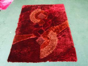 China Popular Design Shining Polyester Mixed Shaggy Carpet and Rug Red shaggy Rug great factory
