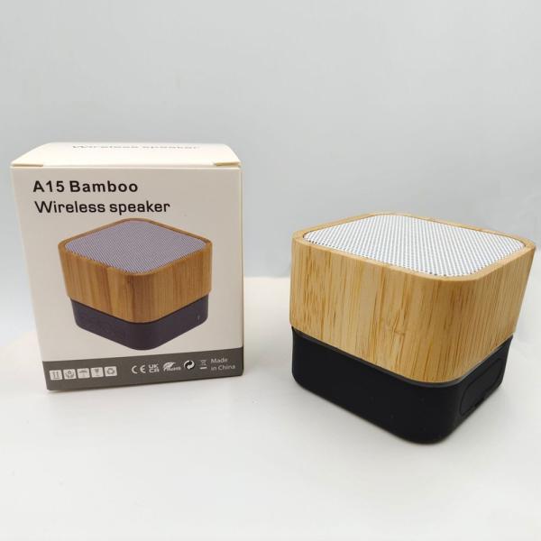 Square Bamboo Bluetooth Speaker Portable Mini Simple Light Weight Wireless