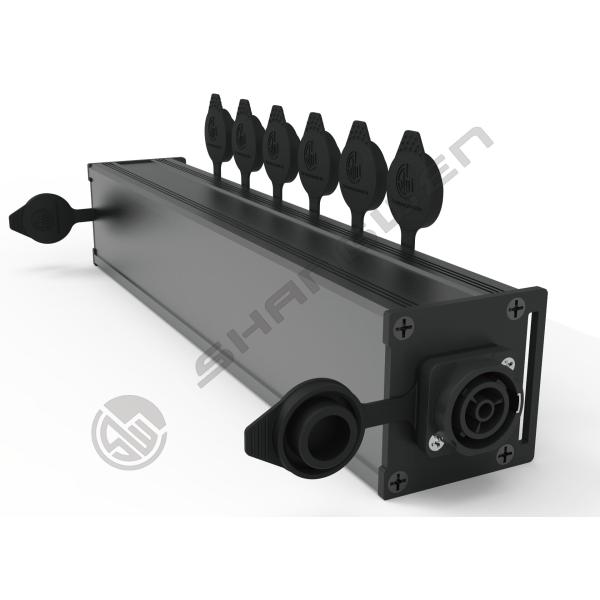 6 Channel TR Out XLR Connectors Powercon Power Coupler Distribution Output Box with Plastic Housing Material