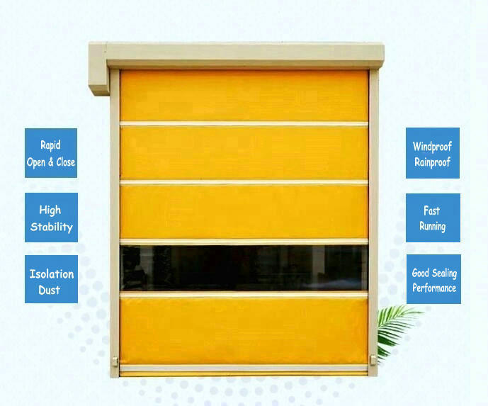 Automatic Industrial Custom Fast Interior Exterior Roller Shutter Garage Plastic Roll up High Speed PVC Door