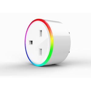Flame Retardant Wifi Smart Plug Outlet RGB LED Colorful Light UK Standard Tuya