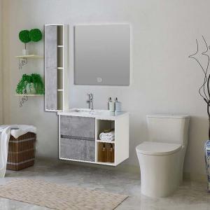 China LED Mirror Bathroom Vanity Combo Set With 16mm Plywood Cabinet factory