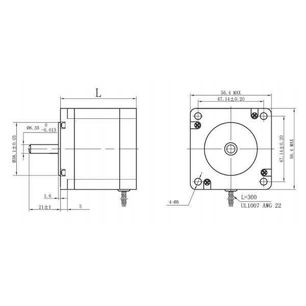 Low Noise Nema 23 57mm Hybrid Stepper Motor 1.8 Step Angle 4 Lead Wire 9V 4.2A
