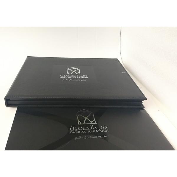 China PU VIF Video Brochure 10.1 Inch LCD Screen Real Leather Video Book With Leather Covers factory
