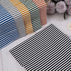 China Cotton Striped Sweater Knit Fabric , 200cm Winter Striped French Terry factory