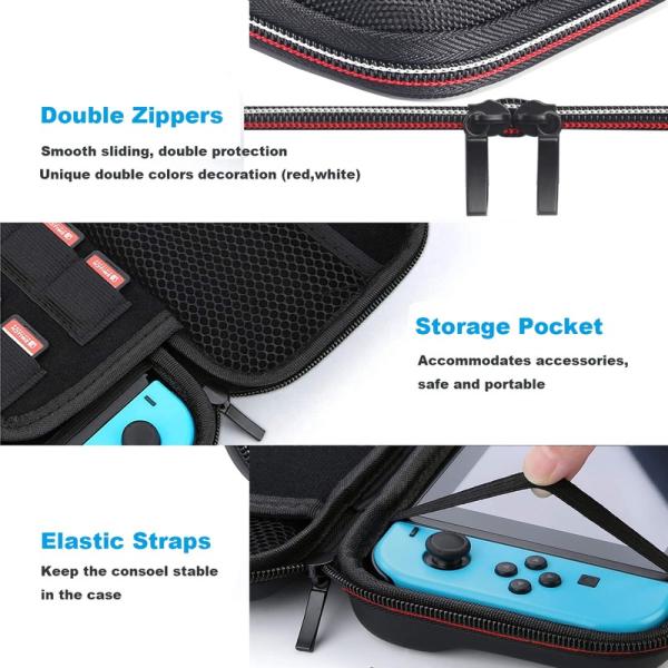 Popular Game Traveler Protective Ballistic Nylon Hard Shell Case with Luxury Carry Handle Carry Case for Nintendo Switch Games