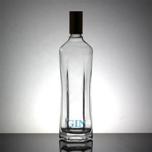 China Whisky Vodka Glass Material 700ml 1000ml Bottle with Metal Cover and Top-Grade factory