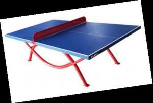 China Blue Outdoor Table Tennis Table With 4 Inches Wheel Plastic  Net Weight 1.5 Lbs factory