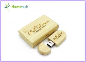 China Photography Gift Wooden USB Flash Drive , Custom Logo Bamboo USB Memory Drive factory
