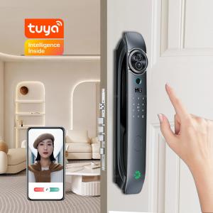 China Full Automatic Tuya App Door Lock Intelligent 3D Face Biometric Front Door Lock factory