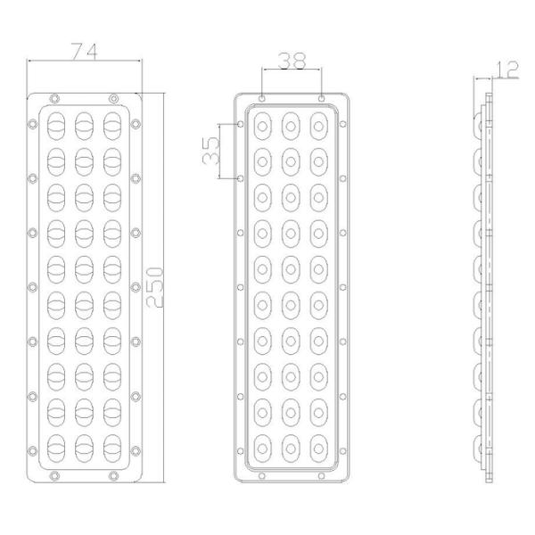 High Lumen LED Street light Module 65x135 Degree Optical Grade PC