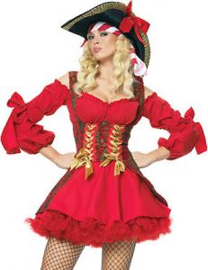 China Halloween Christmas Sexy Costumes Wholesale Sexy Buccaneer costume in red color XS-XXXXL factory