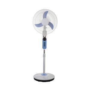 China 18 Inch 12V DC Rechargeable Stand Fan With Solar Panel And Lithium Battery factory