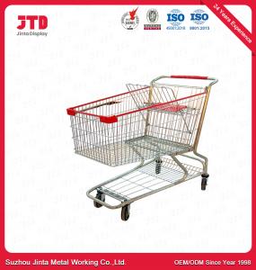 China CE Metal Grocery Cart With Wheels Unfolding 150 Liter American Style on sale