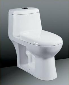 China Siphon WC One-Piece Toilet Sanitary Ware Floor Mounted , S-trap 300mm on sale