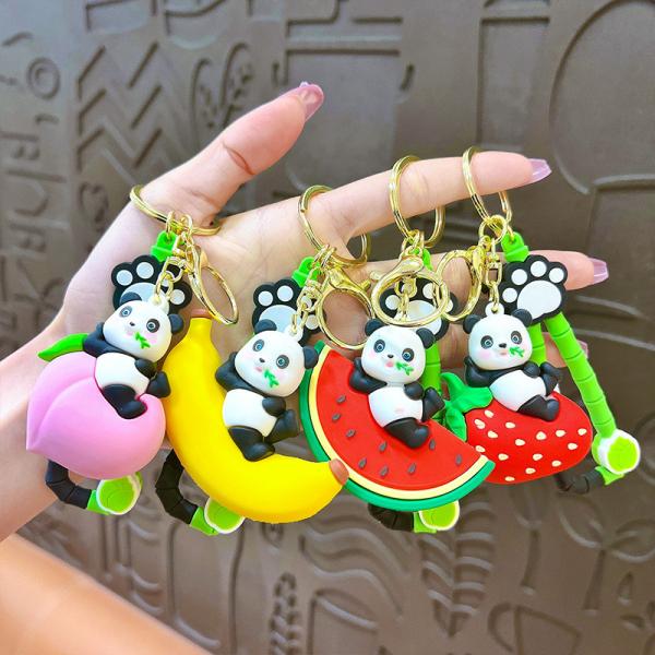 Lady Girl Cute Soft Panda Keychain Charms Gift Animal Car Key Pendant