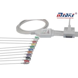 China Defibrilators Compatible Burdick Shielded DB15 EKG Machine Cable factory