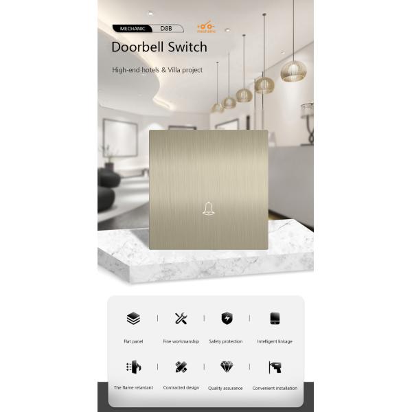 Stainless Steel Electrical Wall Switch , 250V Push Button Doorbell Switch