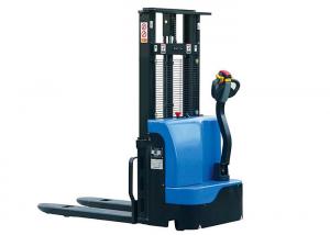 China 12V Electric Pallet Stacker 1000kg , Mechanical Steering Small Turning Radius factory