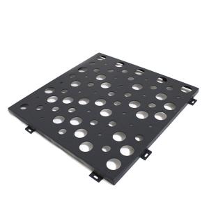 China Black Color Irregular Hole Perforated Metal Plate For Curtain Wall factory