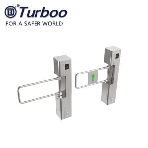 China SUS Supermarket Entrance Swing Barrier Gate , 24V 50W Access Control Pedestrian Barriers Gates Swing Gate Turnstile on sale