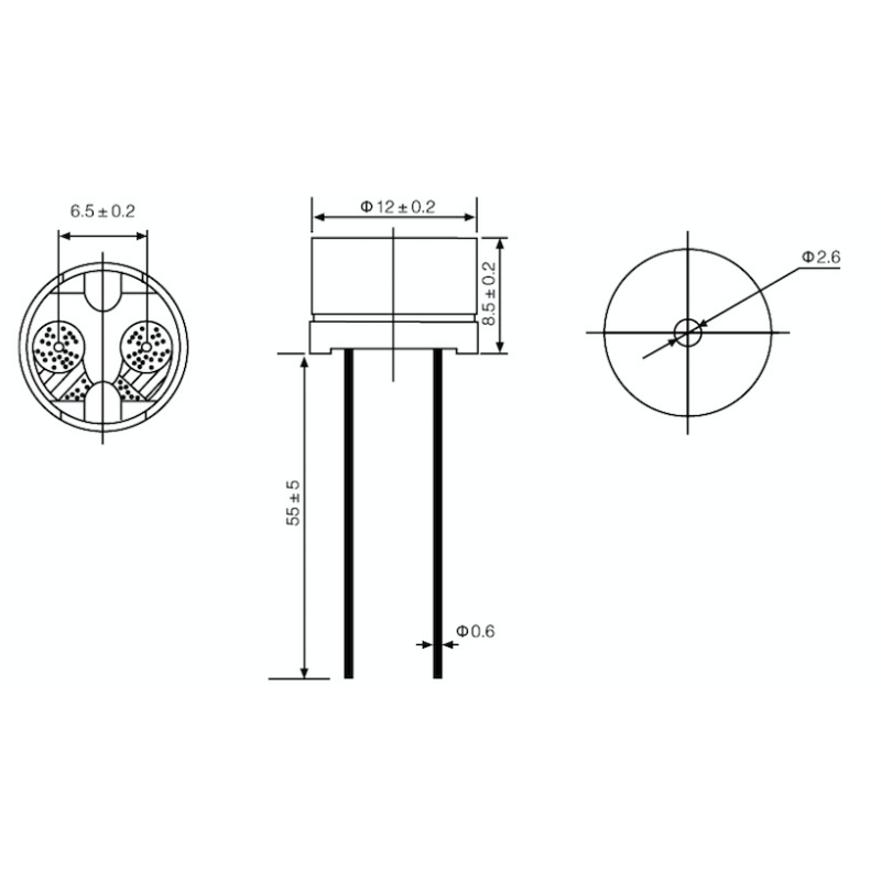 Electromagnetic Door Alarm Buzzer Split Wire Type 2048Hz For Broadband Application