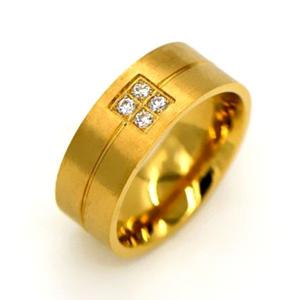 China new popular sports leisure men set auger frosted 18 k gold titanium steel ring free shippi factory