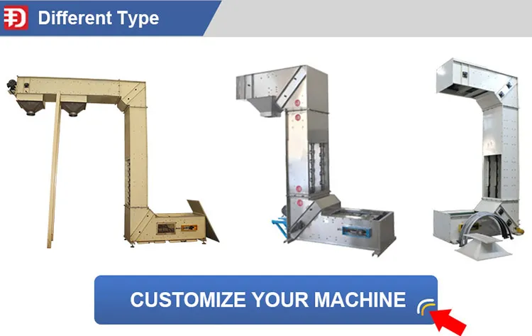 OEM Customized C Z Type Modular Bucket Elevator Food Grade Conveyor PP Bucket Hopper Granules Potato Chips Multimouth Output