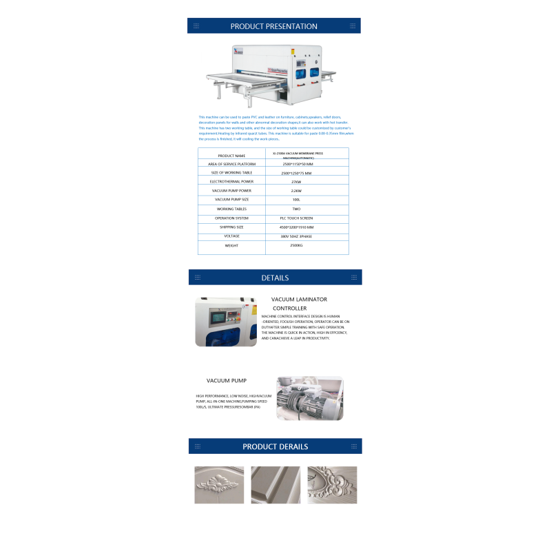 PLC Control Negative Vacuum Membrane Press Machine 27kw