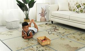 China Ice Silk Floor Carpet Rug Living Room Rattan Floor Runner For Cool Summer factory