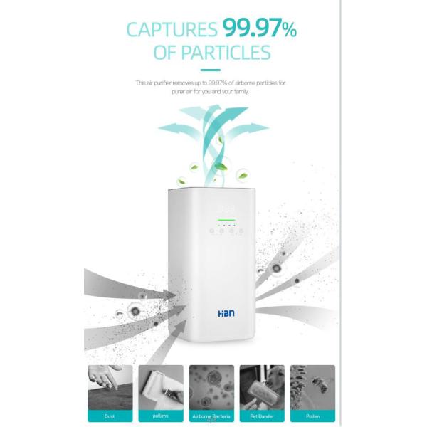 H13 HEPA Filter Air Purifier ABS Materials 400m3/h With Brushless DC Motor