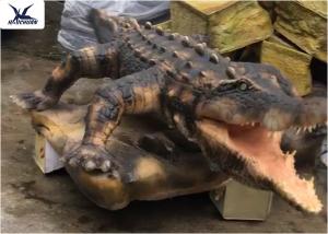 China Aquarium Life Size Animatronic Animals Artificial Alligator Waterproof Statues factory