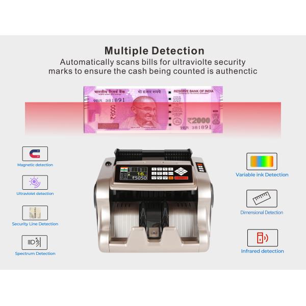INR TFT LCD Indian Currency Counting Machine CAD Mixed Denomination Money Counter