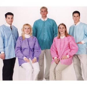 China Colored Disposable Fluid Resistant Lab Coat , SMS Nonwoven Clean Room Lab Coats  on sale